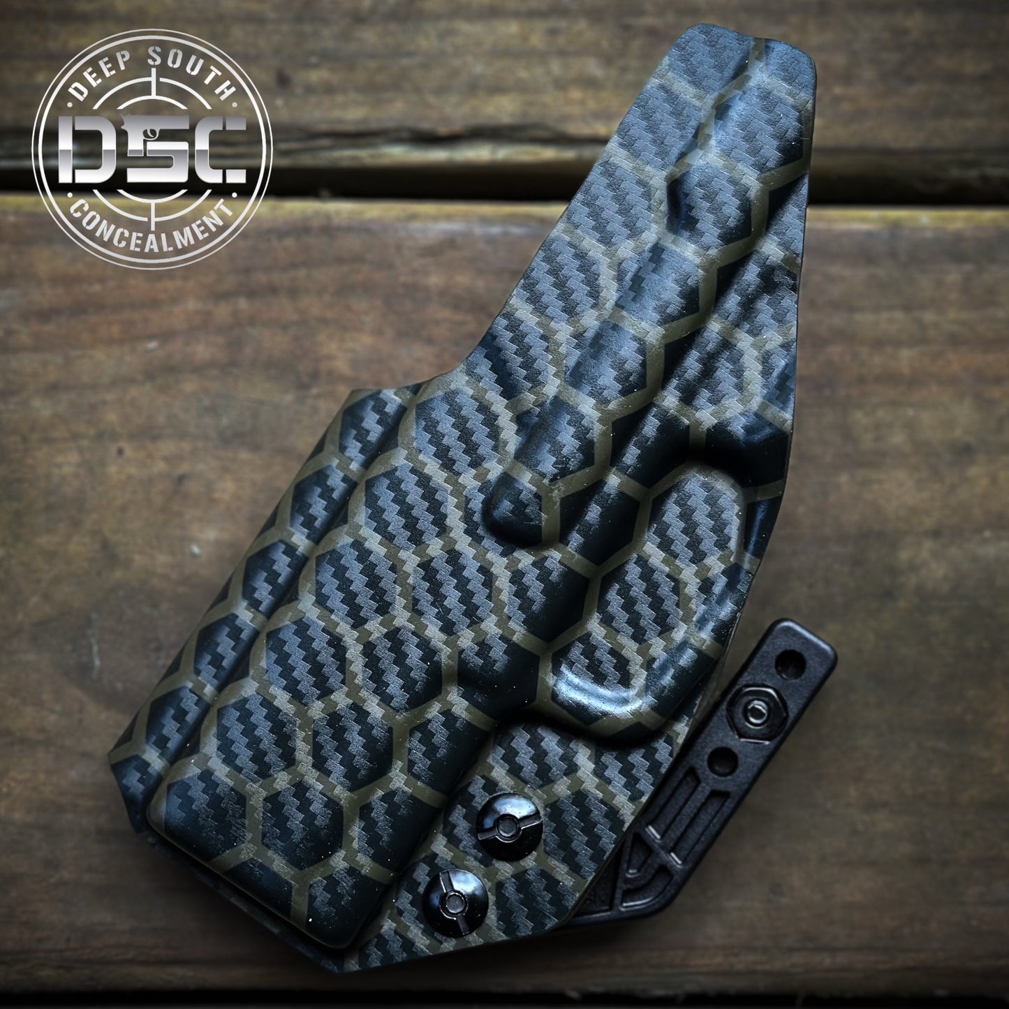 Sig Sauer P365 XMacro OD Green Carbon Fiber Hexagon Design RH IWB Concealment Holster