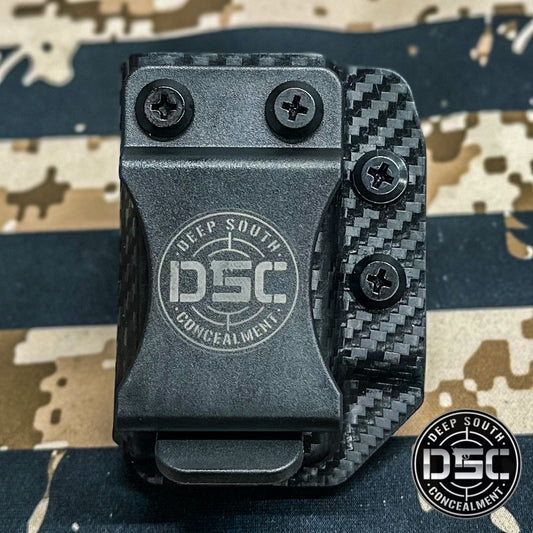 Black Carbon Fiber Single Mag Carrier for Double Stack 9mm/40 S&W Mags