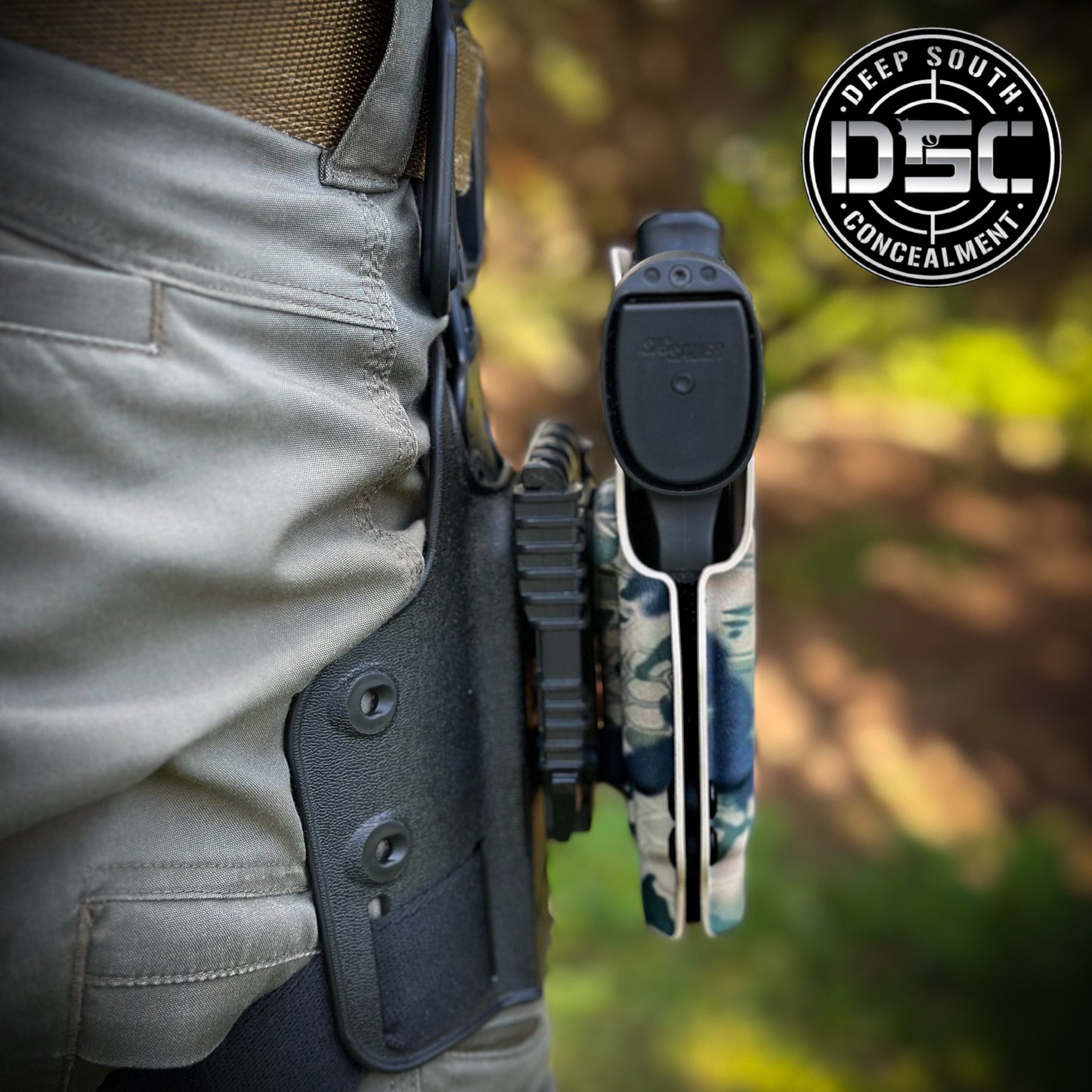 Sig Sauer Fuse w/Streamlight TLR7 HLX Kryptek Camo RH Safariland QLS Drop Leg Holster