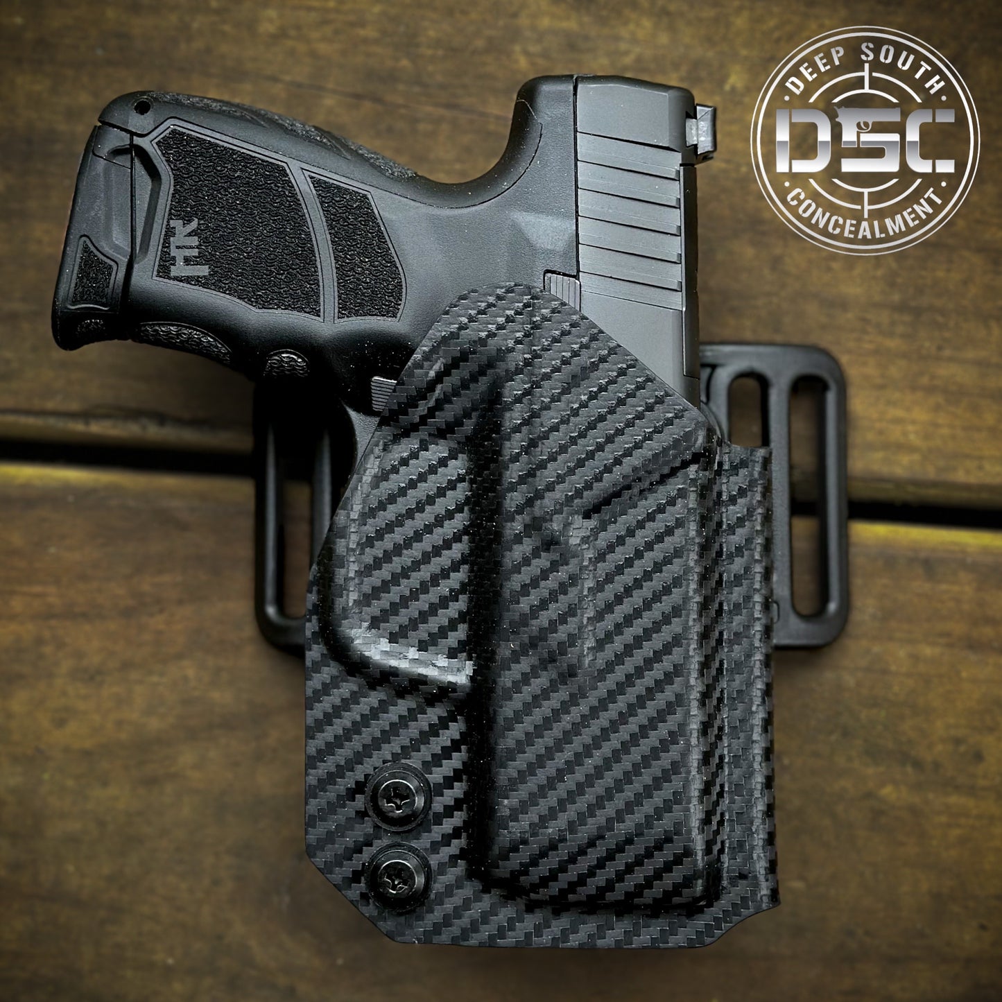 H&K CC9 Black Carbon Fiber RH OWB Belt Slide Holster