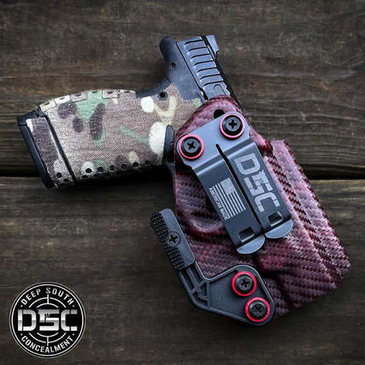 Smith & Wesson Bodyguard 2.0 Comp Carry Red/Black Mini Hex Carbon Fiber RH IWB Holster