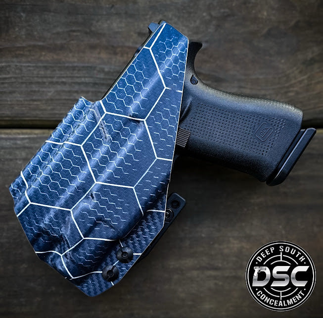 Glock 43X MOS w/Streamlight TLR7 Sub Blue/Tan Hex RH IWB Holster