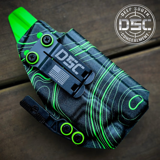 Sig Sauer P365 Fuse w/Streamlight TLR7 HLX Black/Neon Green TOPO RH IWB Holster