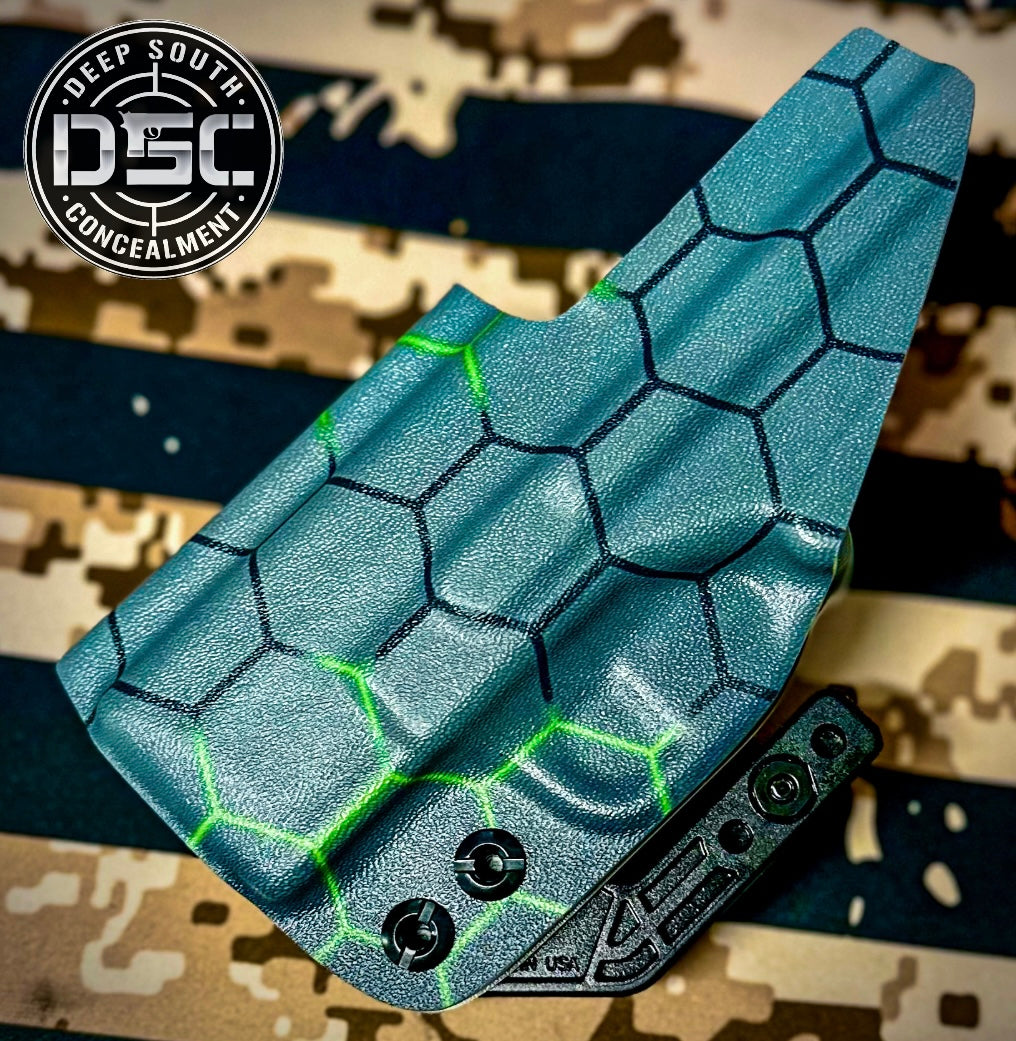Springfield Armory Hellcat Custom Hexagon Print RH IWB Concealment Holster