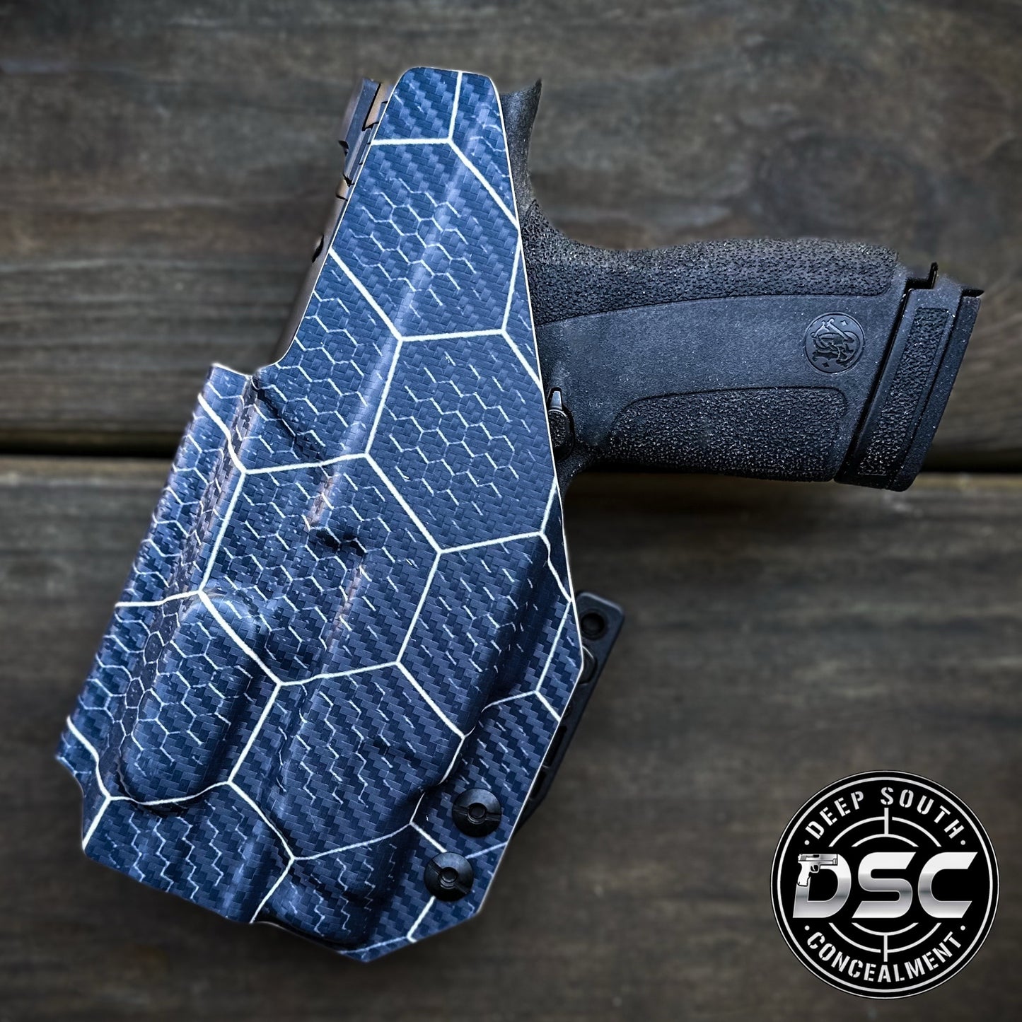 Smith & Wesson Shield X w/Streamlight w/TLR7 SUB Blue/Tan Hex Carbon Fiber RH IWB