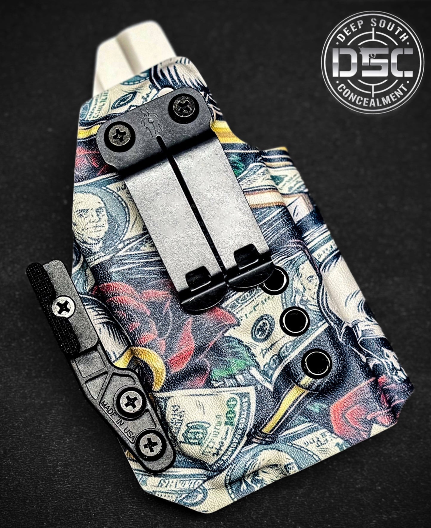 Glock 19/23/32/45 w/Streamlight TLR7 Money & Mafia Design RH IWB Holster