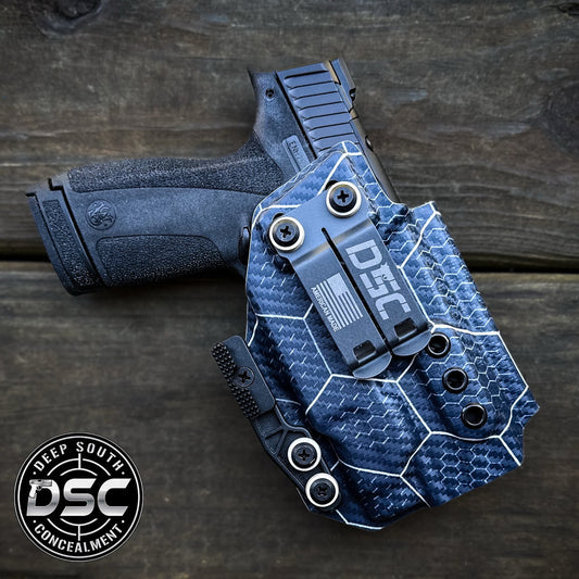 Smith & Wesson Shield X w/Streamlight w/TLR7 SUB Blue/Tan Hex Carbon Fiber RH IWB