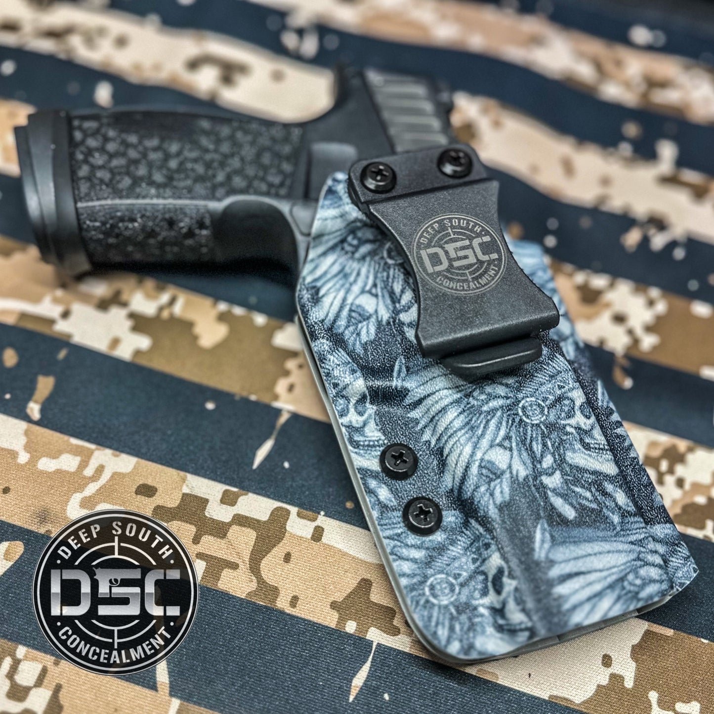 Sig Sauer P365 Fuse Indian War Chief Skull Design RH IWB Concealment Holster