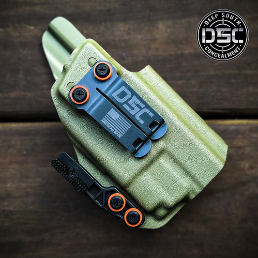 Glock 19/23/32/45 w/Olight PL-Mini 2 Valkyrie OD Green RH IWB  Holster