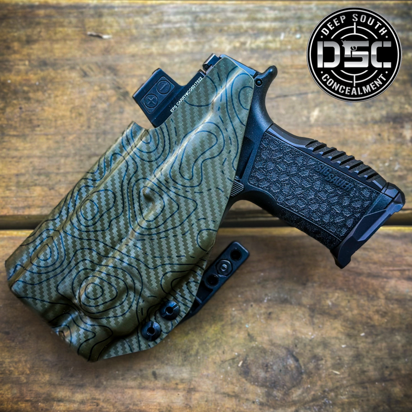 Sig Sauer P365 Fuse w/Streamlight TLR7 HLX OD Green Carbon Fiber TOPO RH IWB Holster