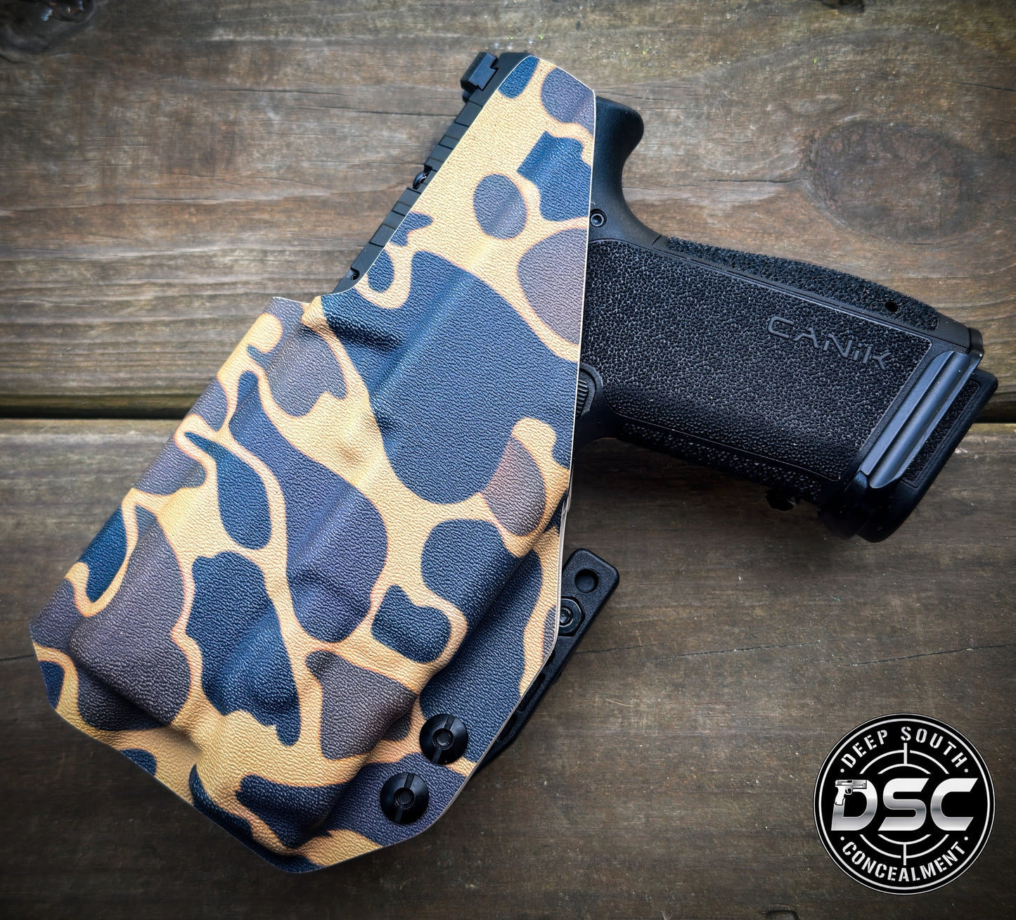 Canik MC9 Prime w/Olight PL-X Old School Camo RH IWB Holster