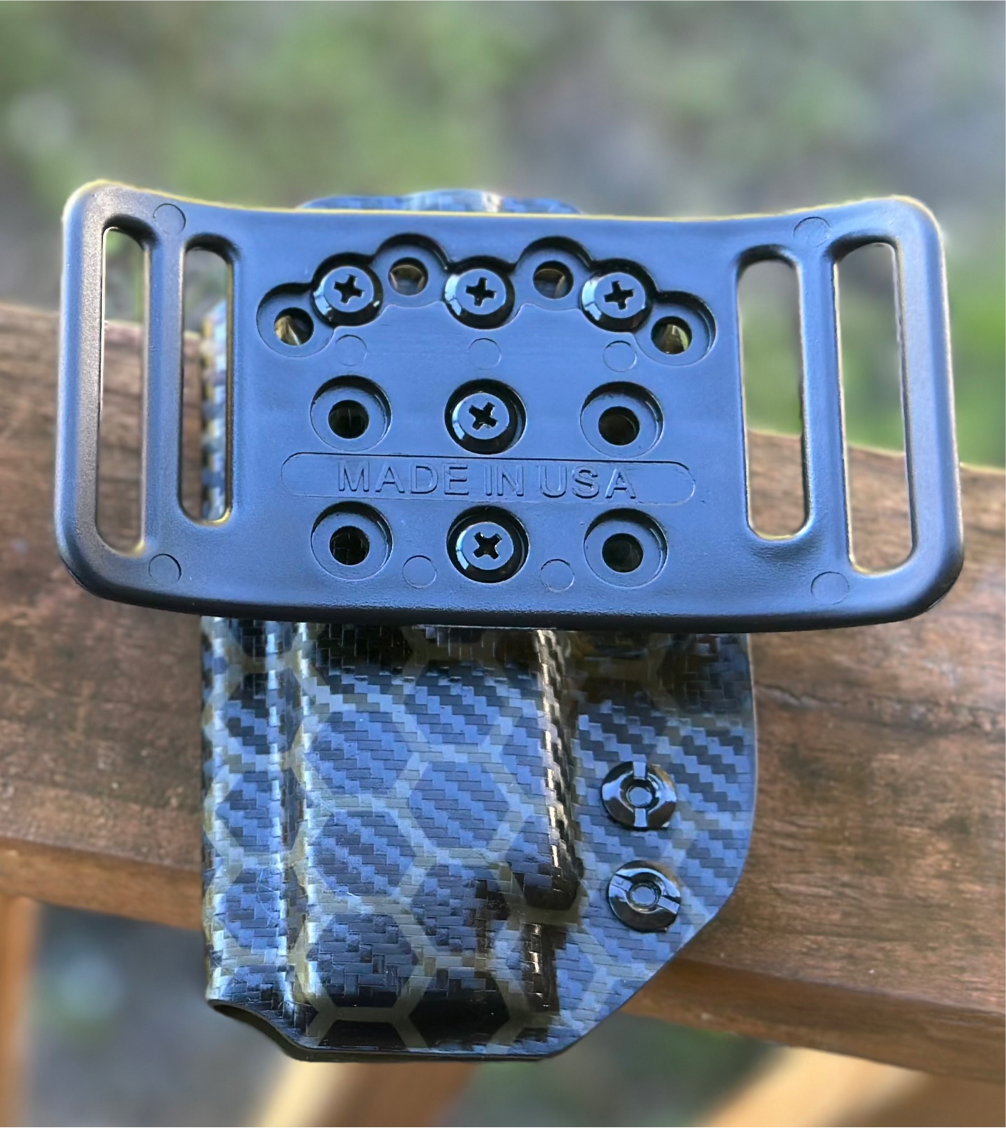 Sig Sauer P365XL OD Green Carbon Fiber Hexagon Design RH OWB Belt Slide Holster