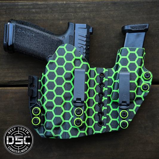 Canik MC9 Prime w/Streamlight TLR7 SUB Neon Green Hex RH AIWB Flex Rig