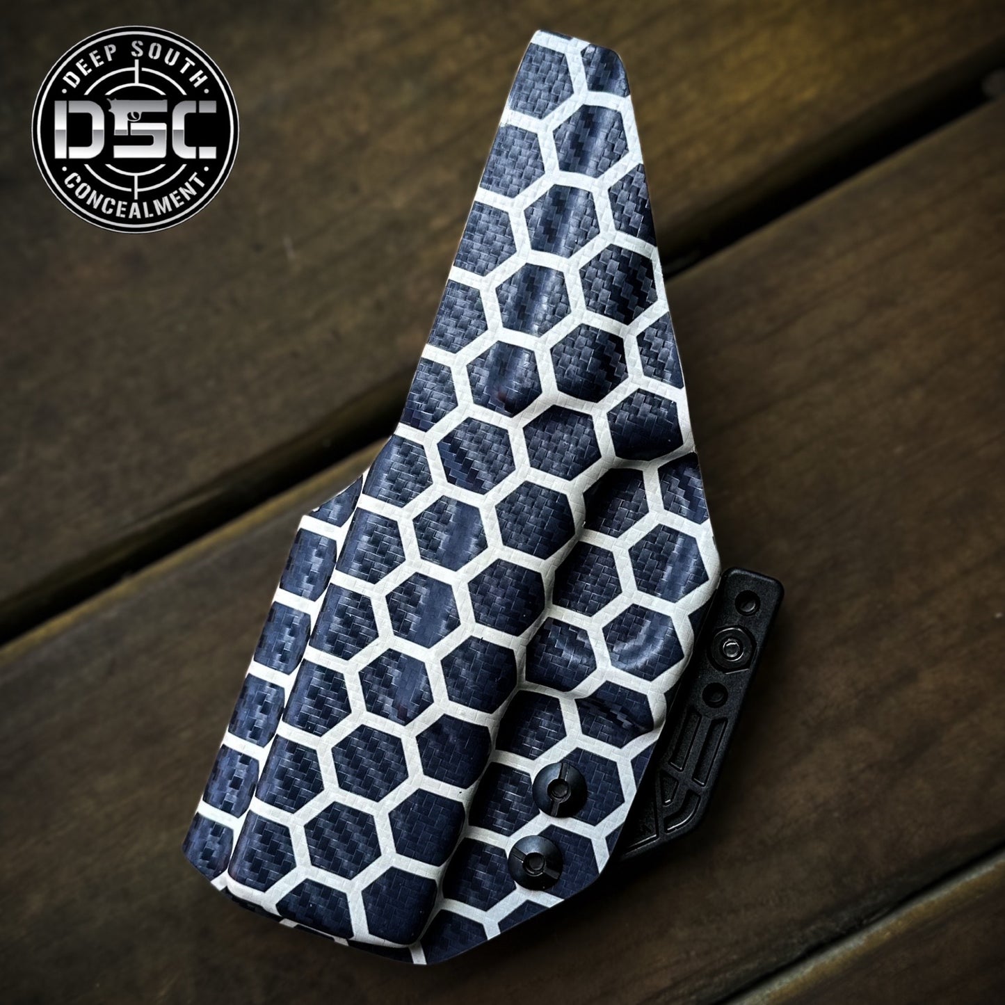 Glock 19/23/32/45 Desert Tan Carbon Fiber Hex Design RH IWB Holster