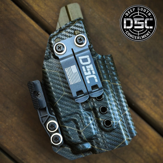 Glock 19/23/32/45 Streamlight TLR7 OD Green Carbon Fiber Hexagon Pattern RH IWB