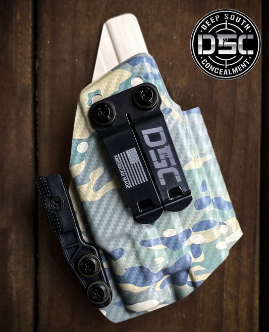 Glock 43X MOS w/Streamlight TLR7 Sub Multicam Carbon Fiber RH IWB Holster