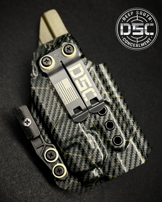 Glock 19/23/32/45 Streamlight TLR7 OD Green Carbon Fiber Hexagon Pattern RH IWB