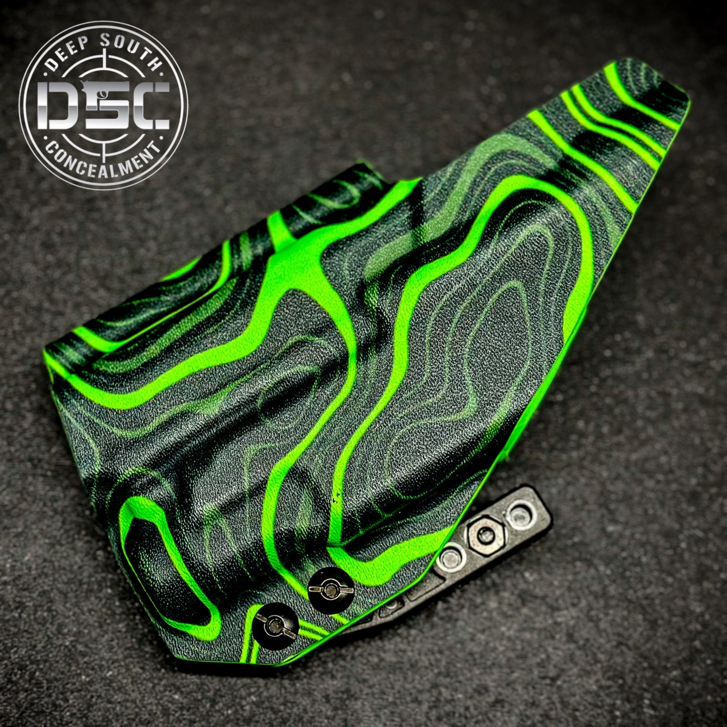 Sig Sauer P365 XMacro w/Streamlight TLR-7 Sub Neon Green Swirl RH IWB Holster
