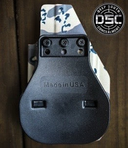 Glock 48 MOS w/Streamlight TLR7 Sub RH dessert Storm Camo OWB Paddle Holster