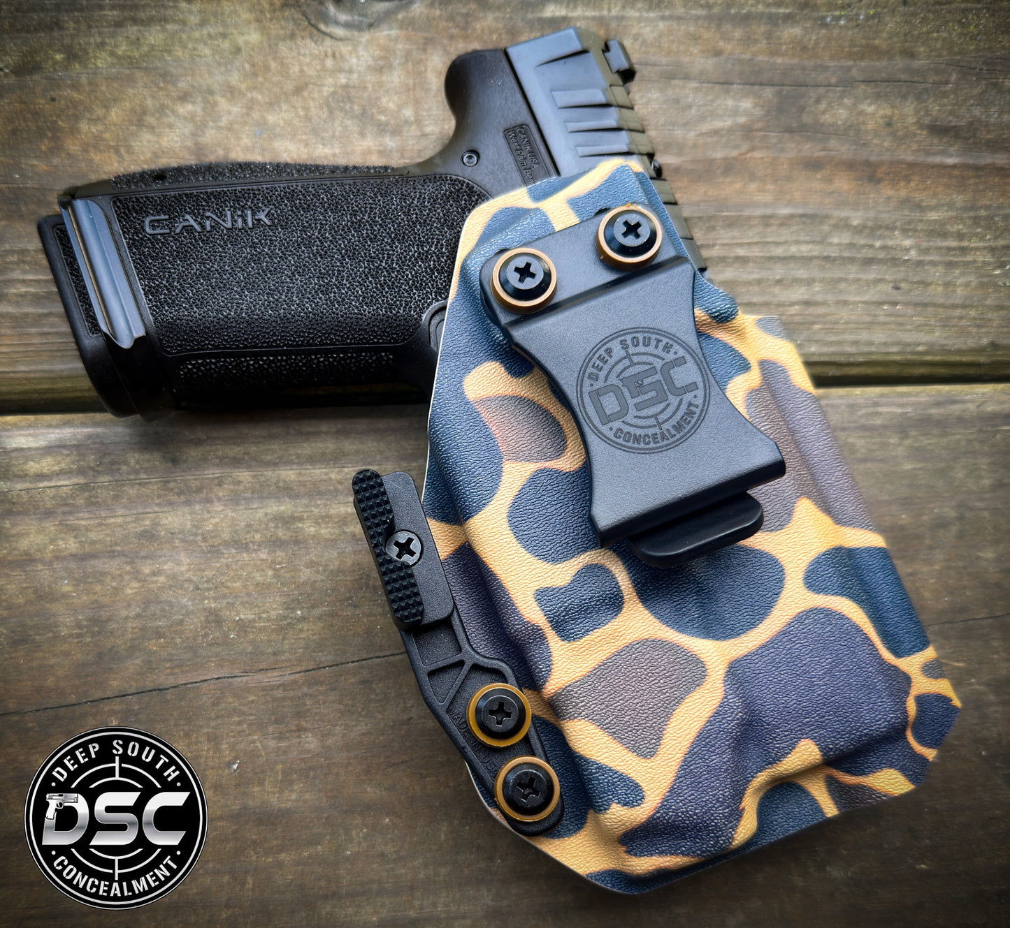 Canik MC9 Prime w/Olight PL-X Old School Camo RH IWB Holster