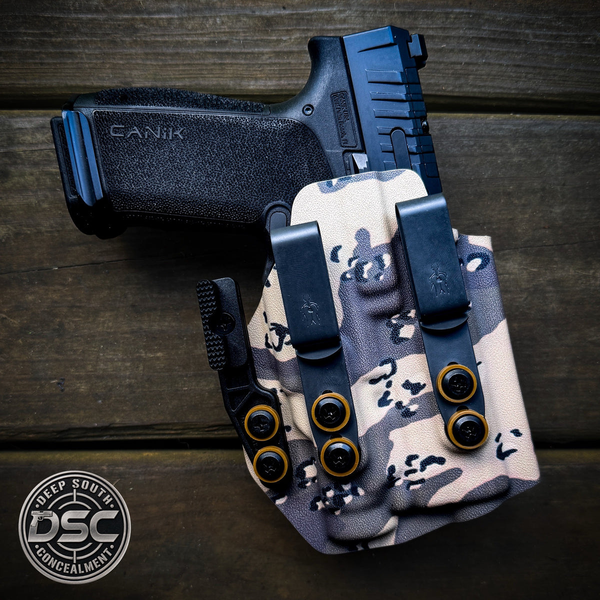 Canik MC9 Prime w/Streamlight TLR7 SUB Desert Storm Camo RH IWB Holster