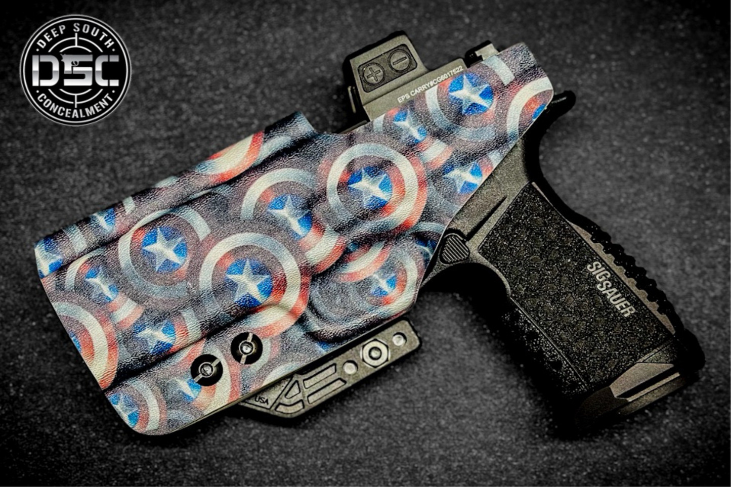 Sig Sauer P365 Fuse Captain America Shield Design RH IWB Holster