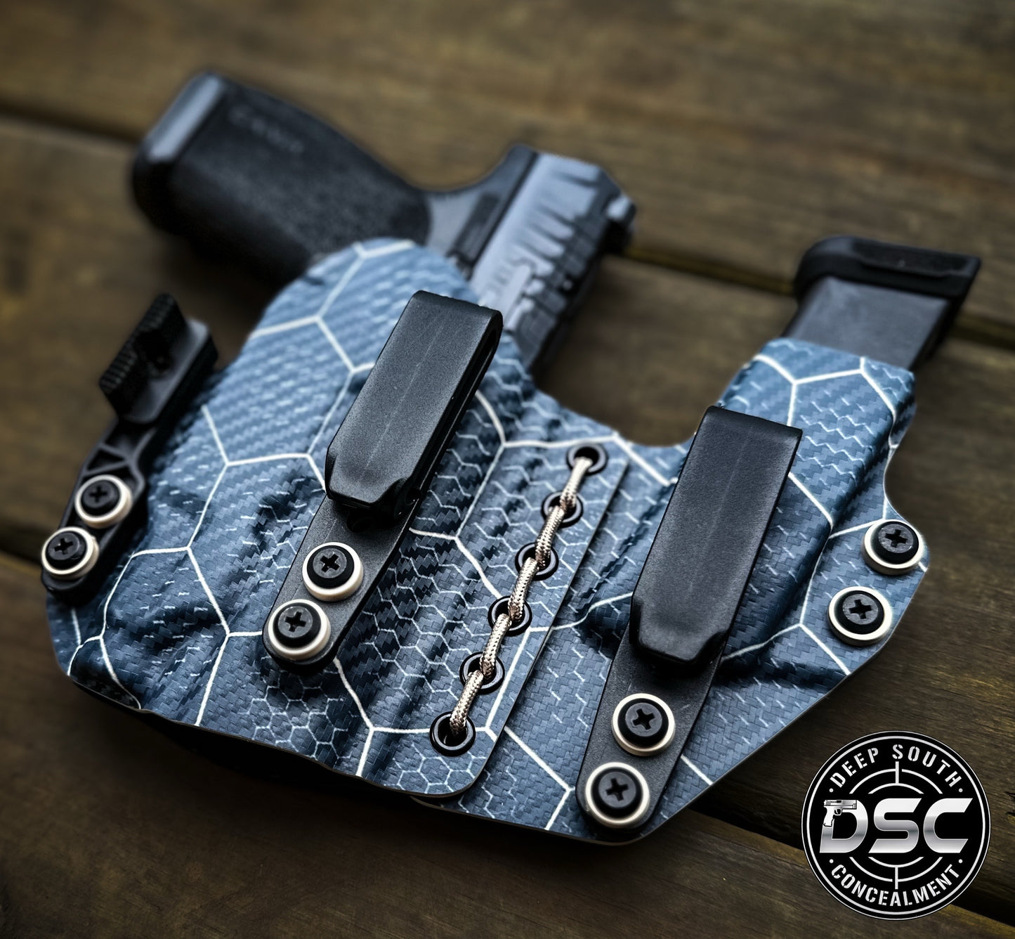 Canik MC9 Prime w/Streamlight TLR7 SUB Navy/Tan Hex RH AIWB Flex Rig