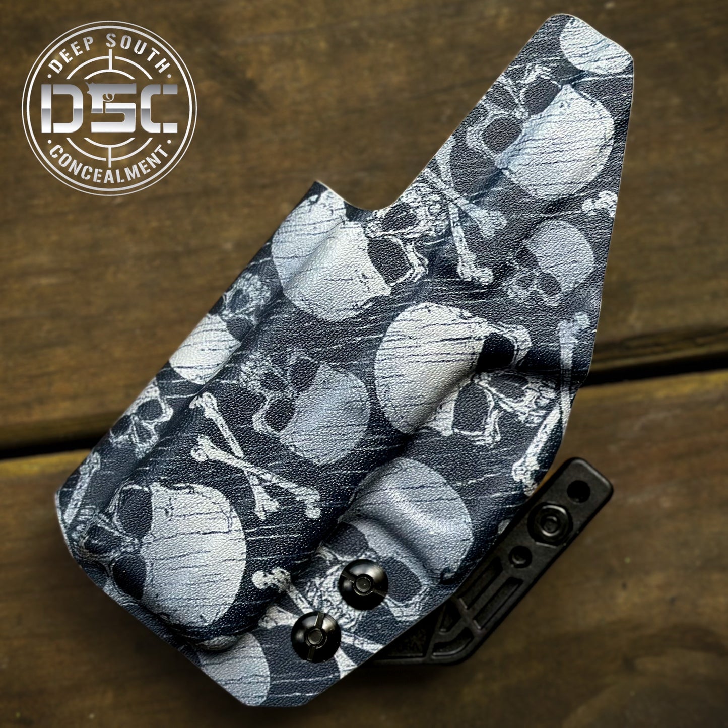 Glock 43/43X MOS Skull & Crossbones Design RH IWB Concealment Holster