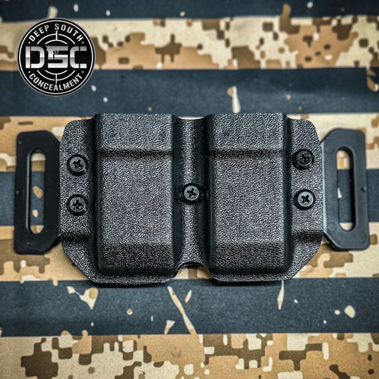 Black Dual Mag Carrier for Double Stack 9mm/40 S&W Mags