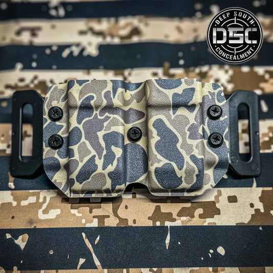 Old School Camo Dual Mag Carrier for Double Stack 9mm/40 S&W Mags