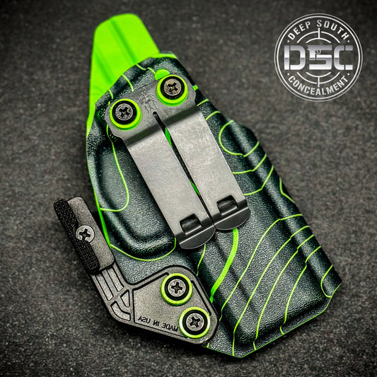 Sig Sauer P365 XMacro Black & Neon Green Topo RH IWB Holster