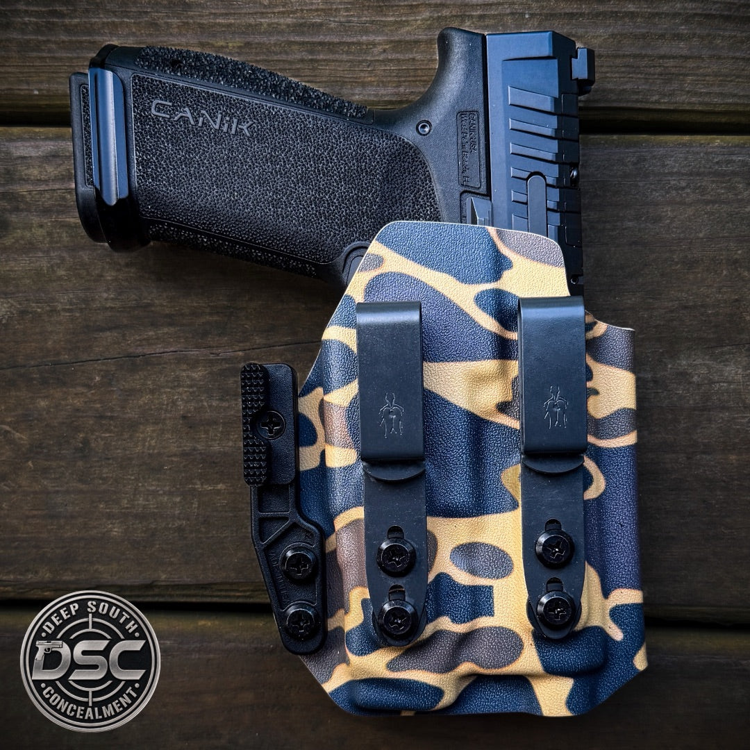 Canik MC9 Prime w/Olight PL-X Old School Camo RH IWB Holster