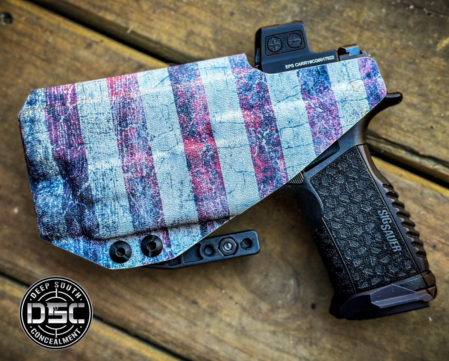 Sig Sauer P365 Fuse w/Streamlight TLR-7 HLX Distressed US Flag RH IWB Holster